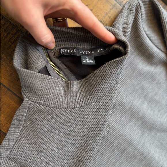 Hyfve M Gray Long Sleeve Mock Turtle Neck Dress - Picture 4 of 9